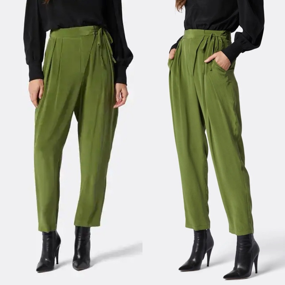 JOIE Silk Pant Trousers Pesto Wilmont